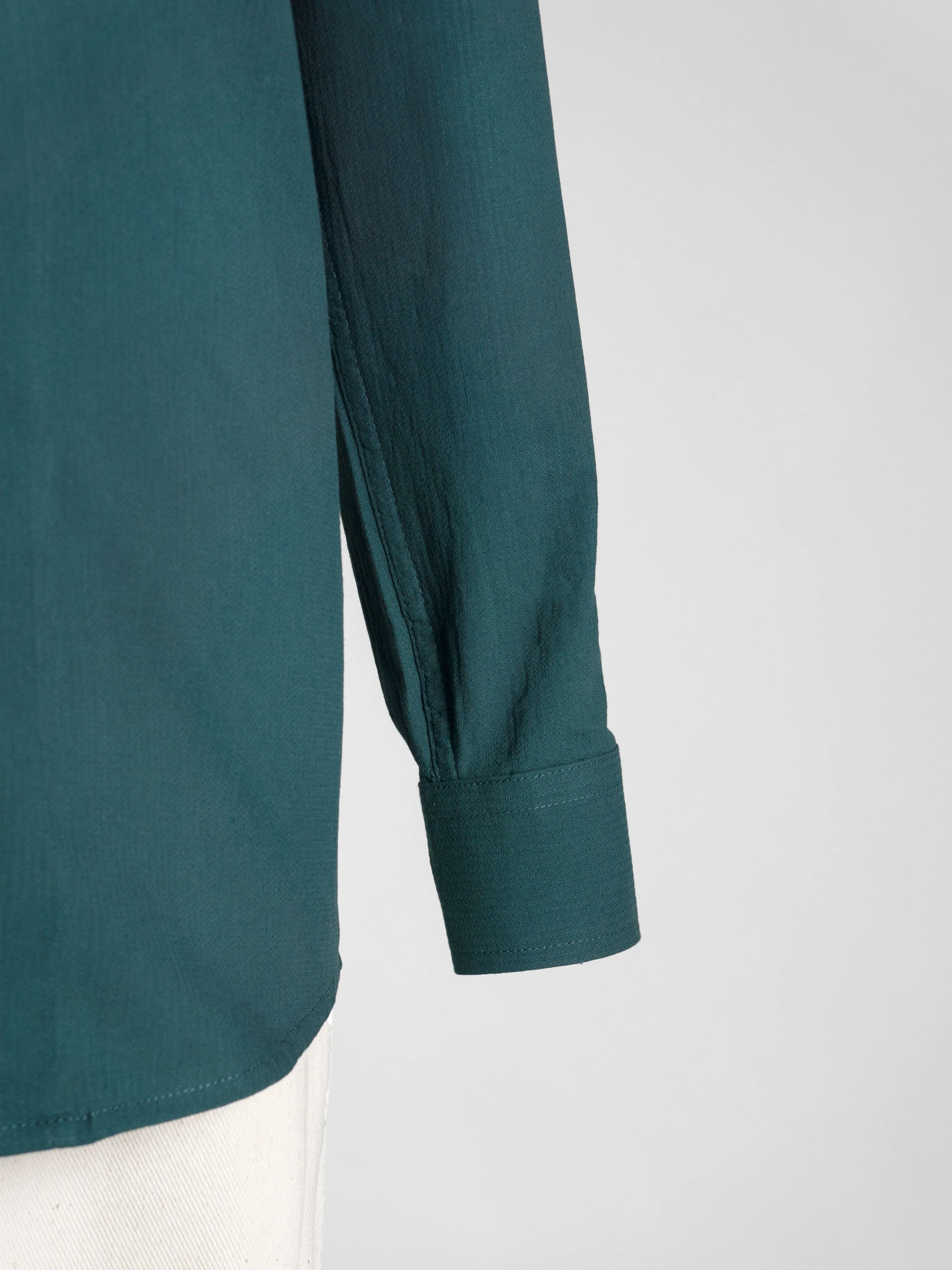 Luca Formal Shirt - Green One-Piece Collar