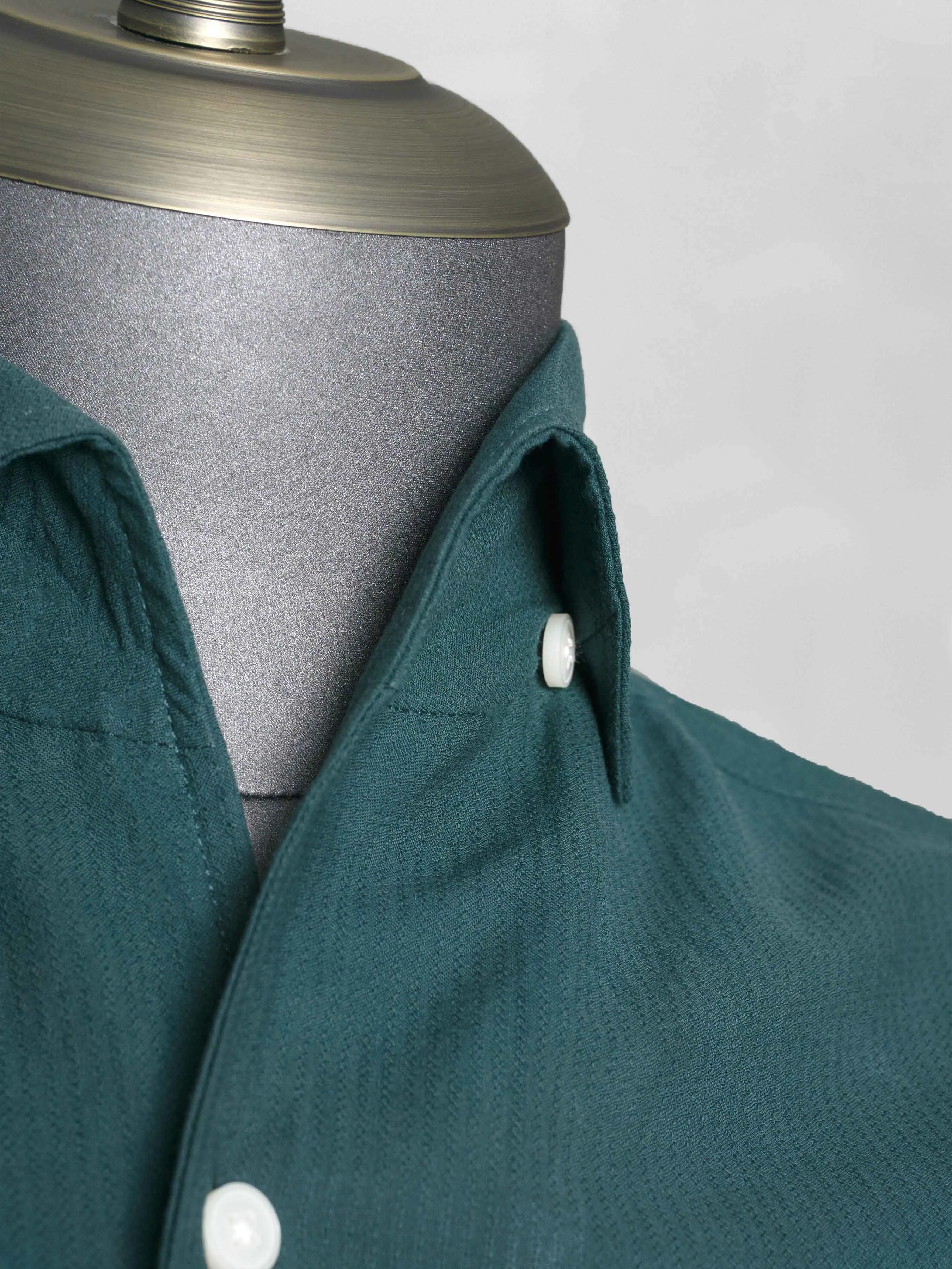 Luca Formal Shirt - Green One-Piece Collar