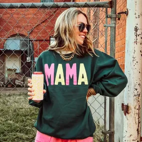 Mama Sweatshirt on Forest Green