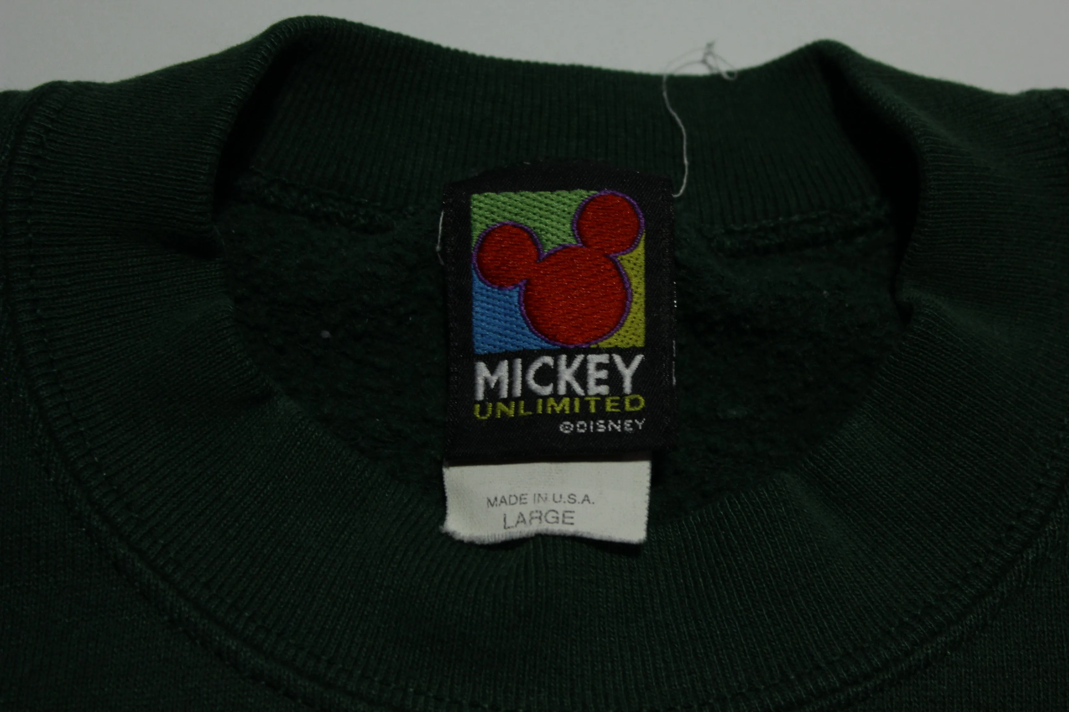 Mickey Mouse Unlimited Vintage Disney 90's Embroidered Outline Crewneck Sweatshirt