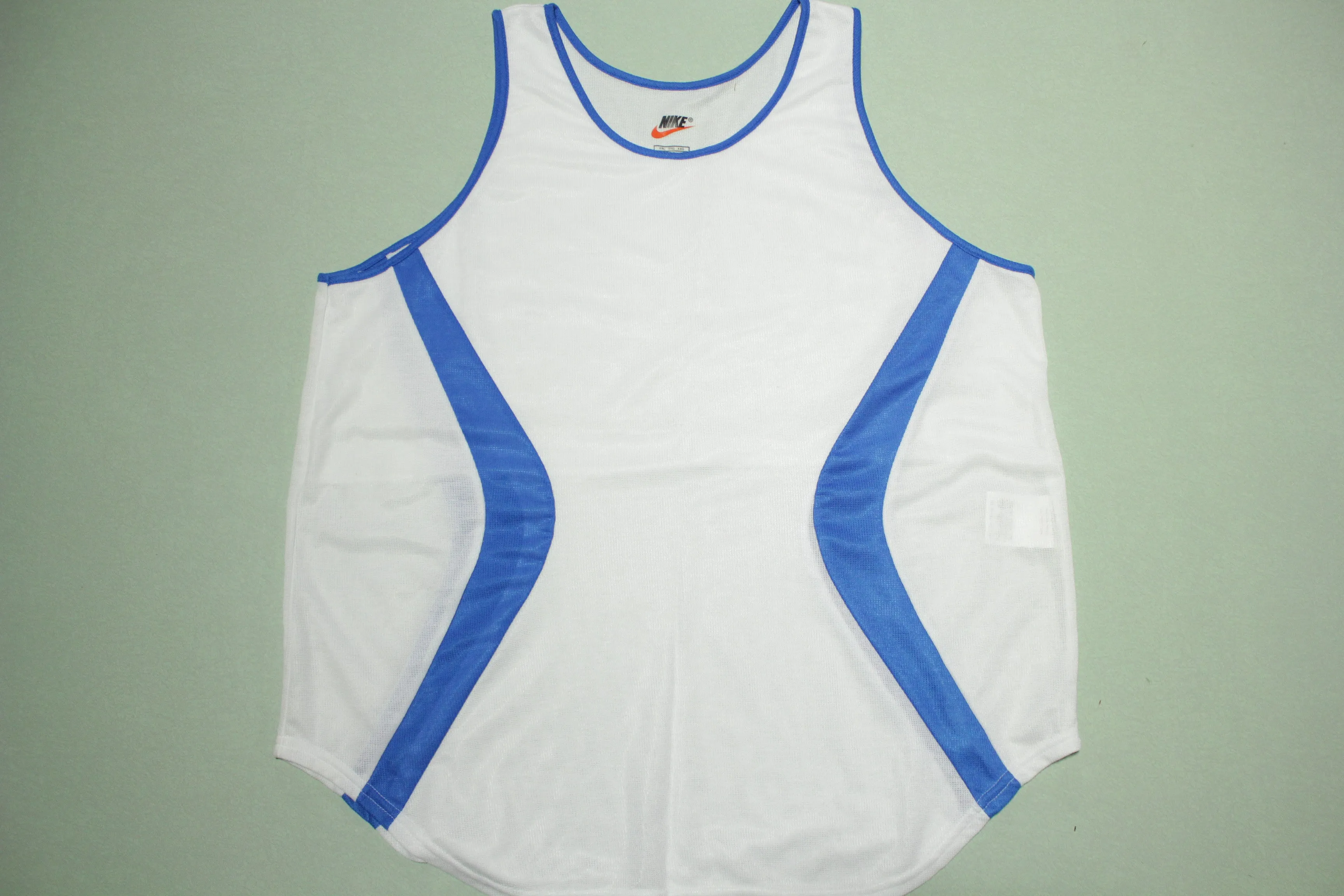 Nike Dry Mesh Fit Made In USA Vintage Olympics Collegiate 90s White Tag Poly Tank Top