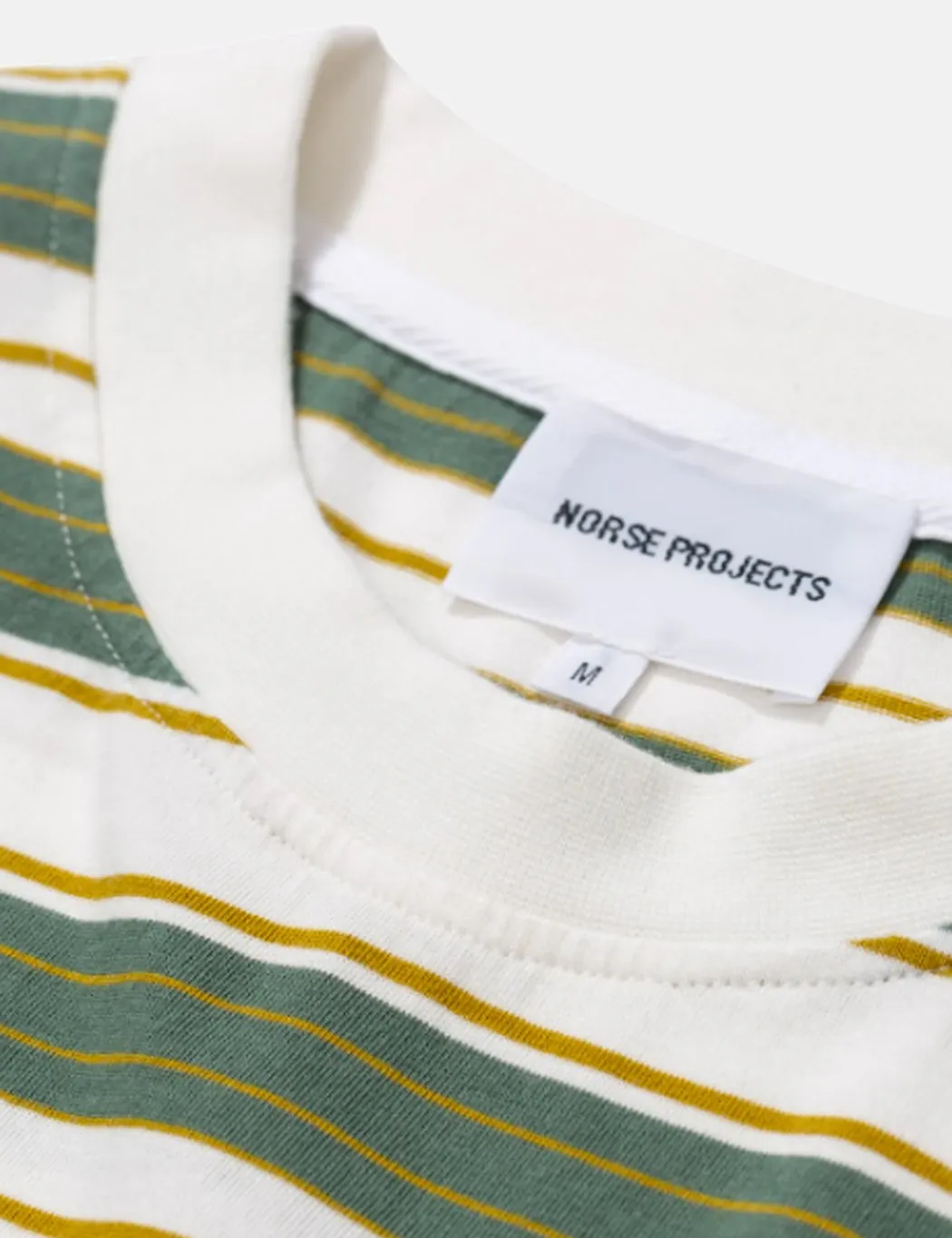 Norse Projects Johannes Multi Stripe T-Shirt - Moss Green