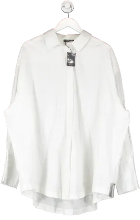 Noughts & Kisses White Lula Oversized Cotton Shirt One Size