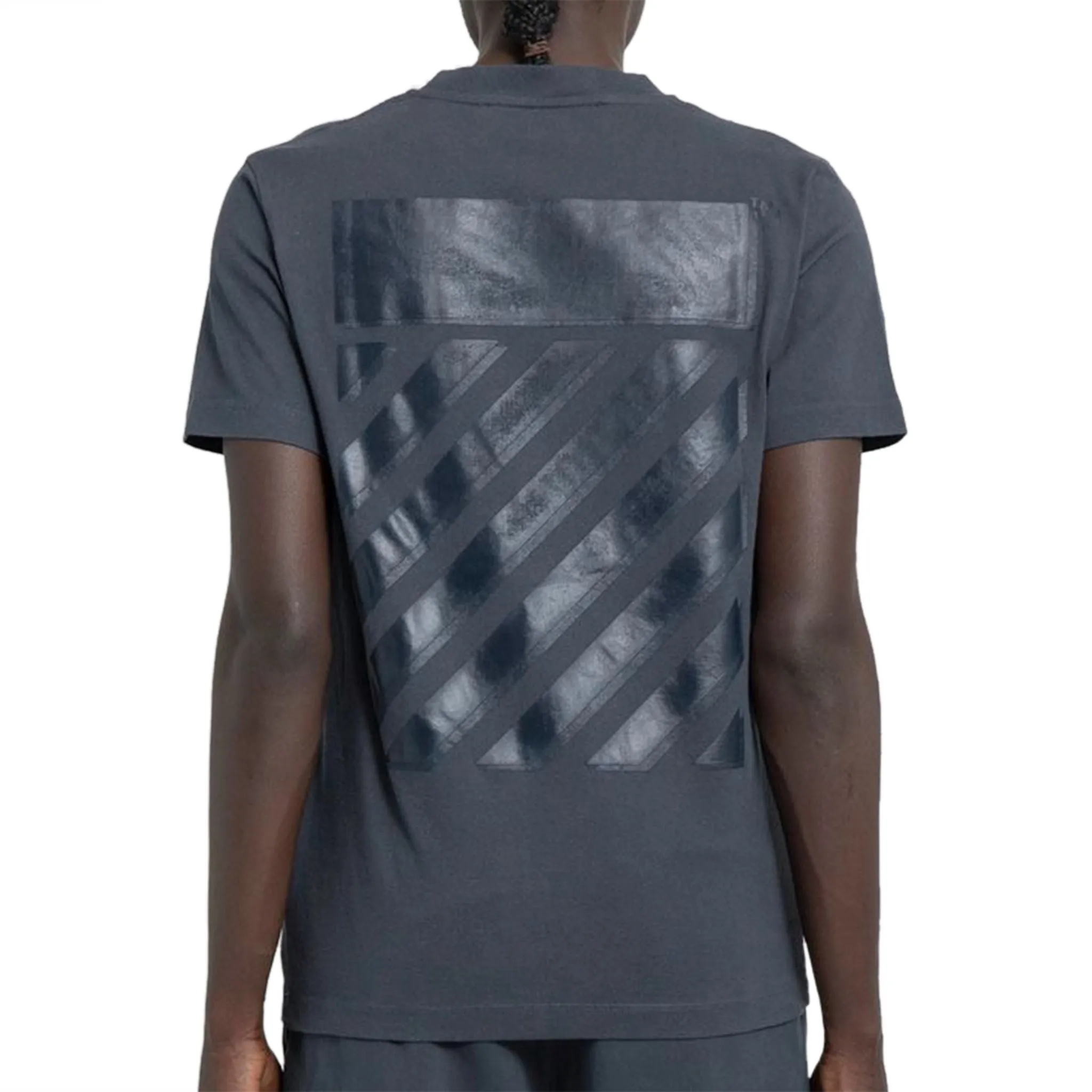 Off-White Diagonal Stripes T Shirt Dark Grey