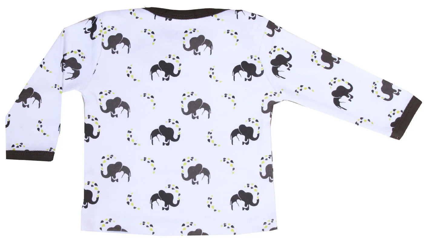 Organic Cotton Baby Long Sleeve T-Shirt GOTS Certified (Elephant)