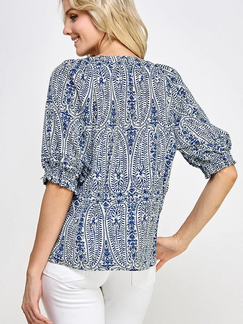 Paula Paisley Print Blouse