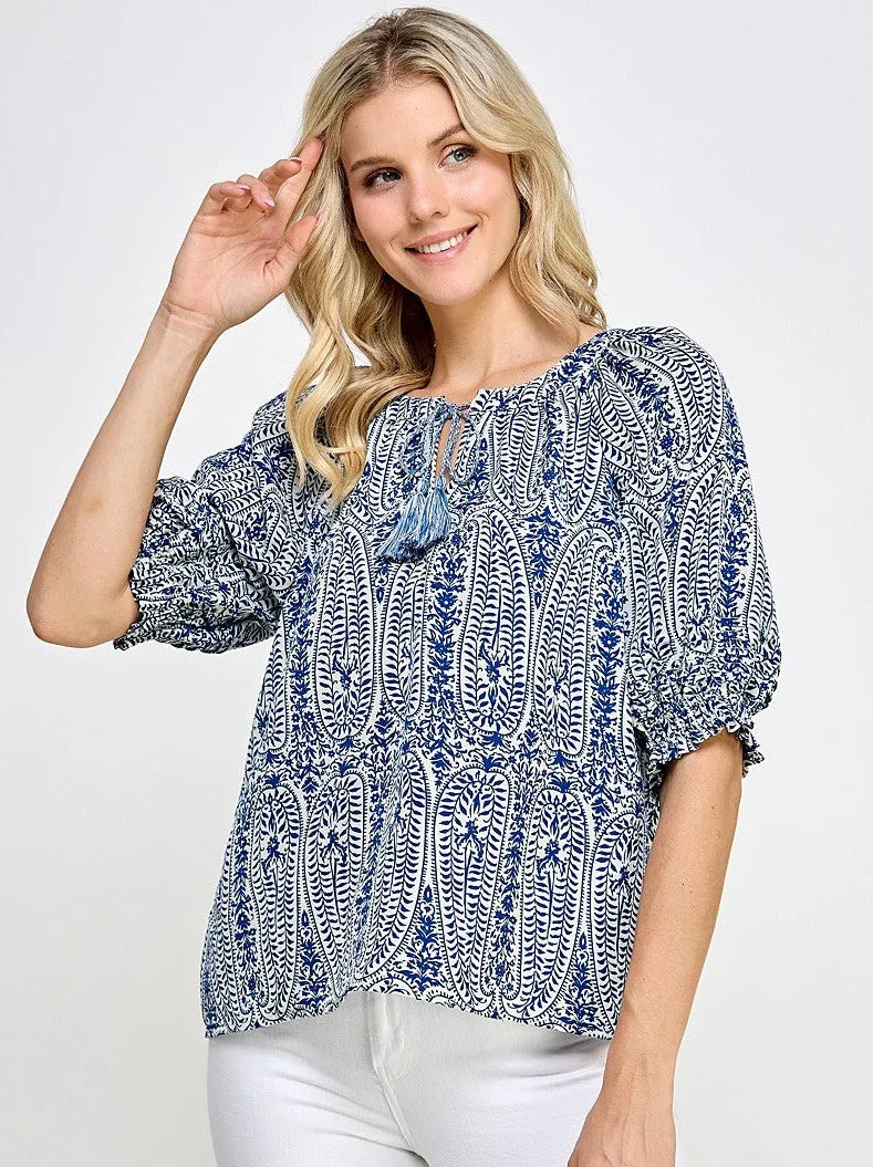 Paula Paisley Print Blouse