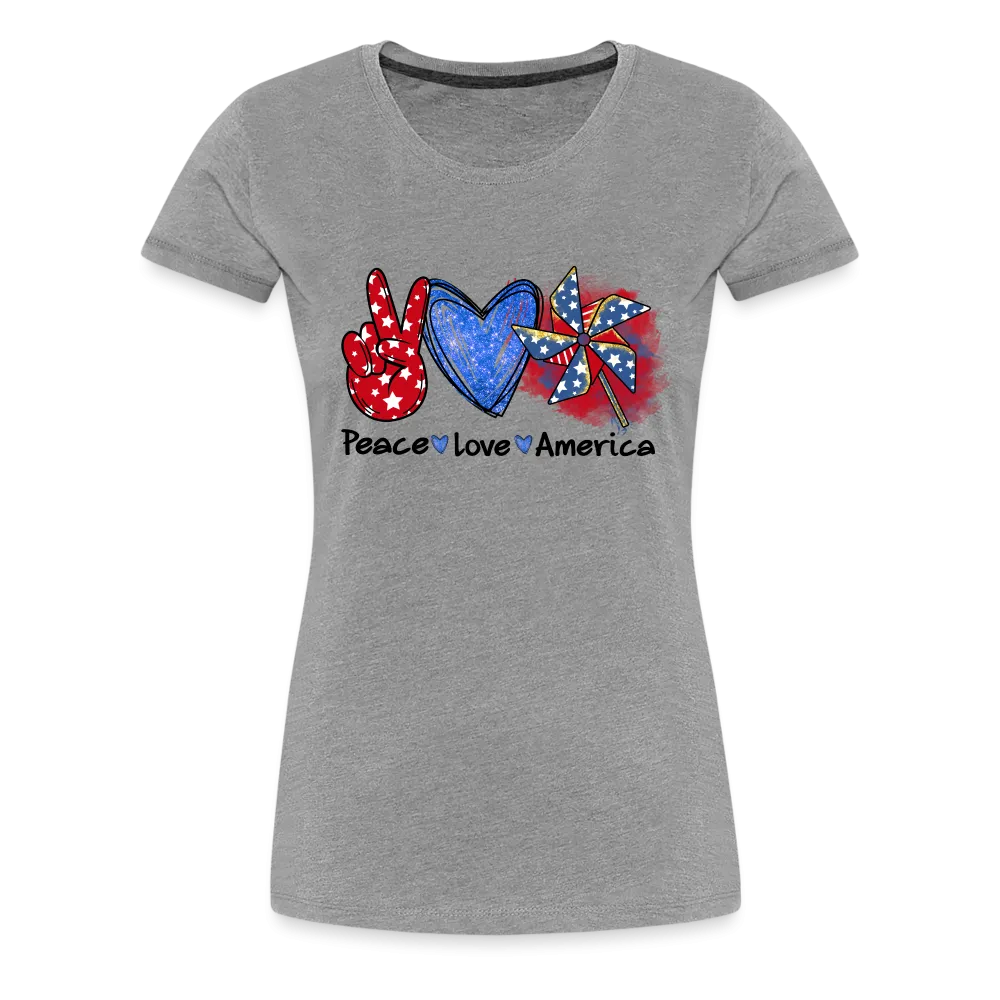 Peace, Love, America: Women's Premium T-Shirt