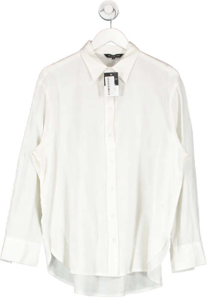 Peacocks White Plain Casual Shirt UK 14