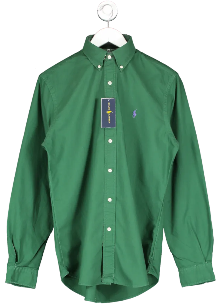 Ralph Lauren Green CUSTOM Fit Garment Dyed Oxford Shirt BNWT UK M