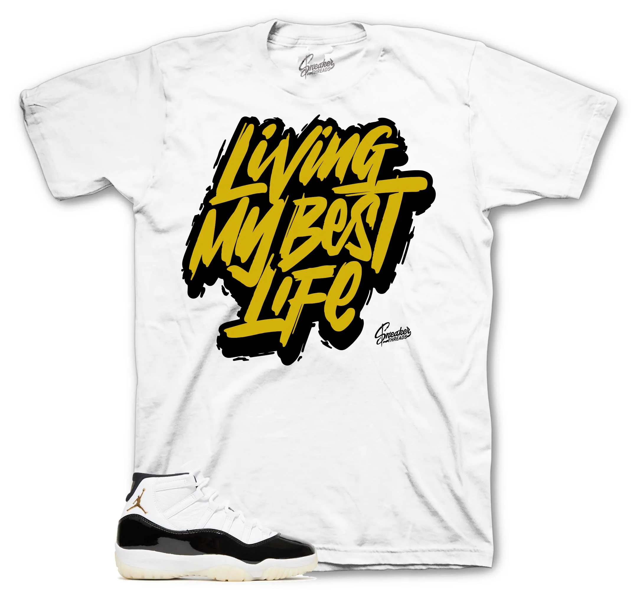 Retro 11 Gratitude Shirt - Living Life - White