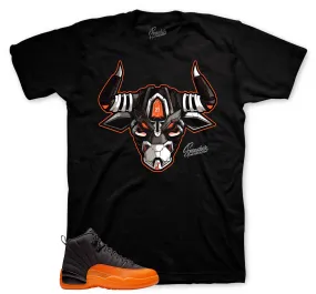 Retro 12 Brilliant Orange Shirt - War Bully - Black