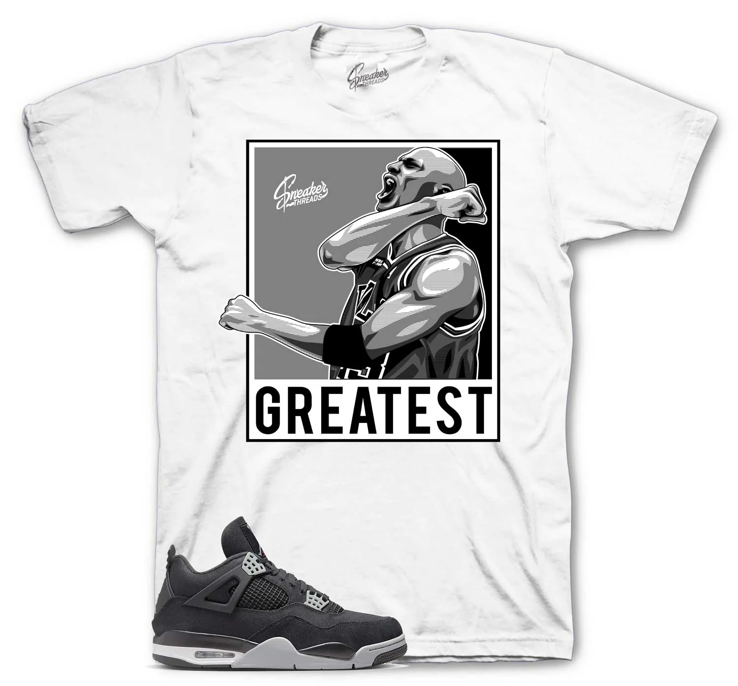 Retro 4 Black Canvas Greatest Shirt