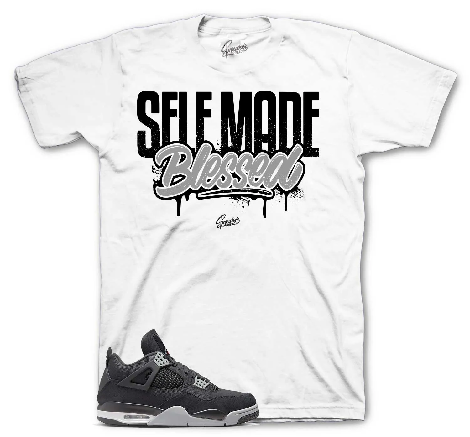 Retro 4 Black Canvas Self Made Shirt