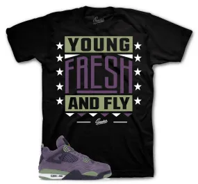 Retro 4 Canyon Purple Shirt - Young Fresh - Black