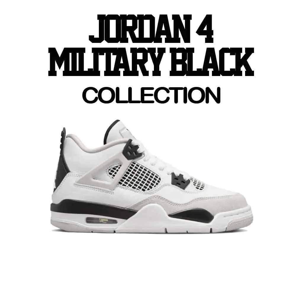 Retro 4 Military Black Shirt - Champ Hustle - White