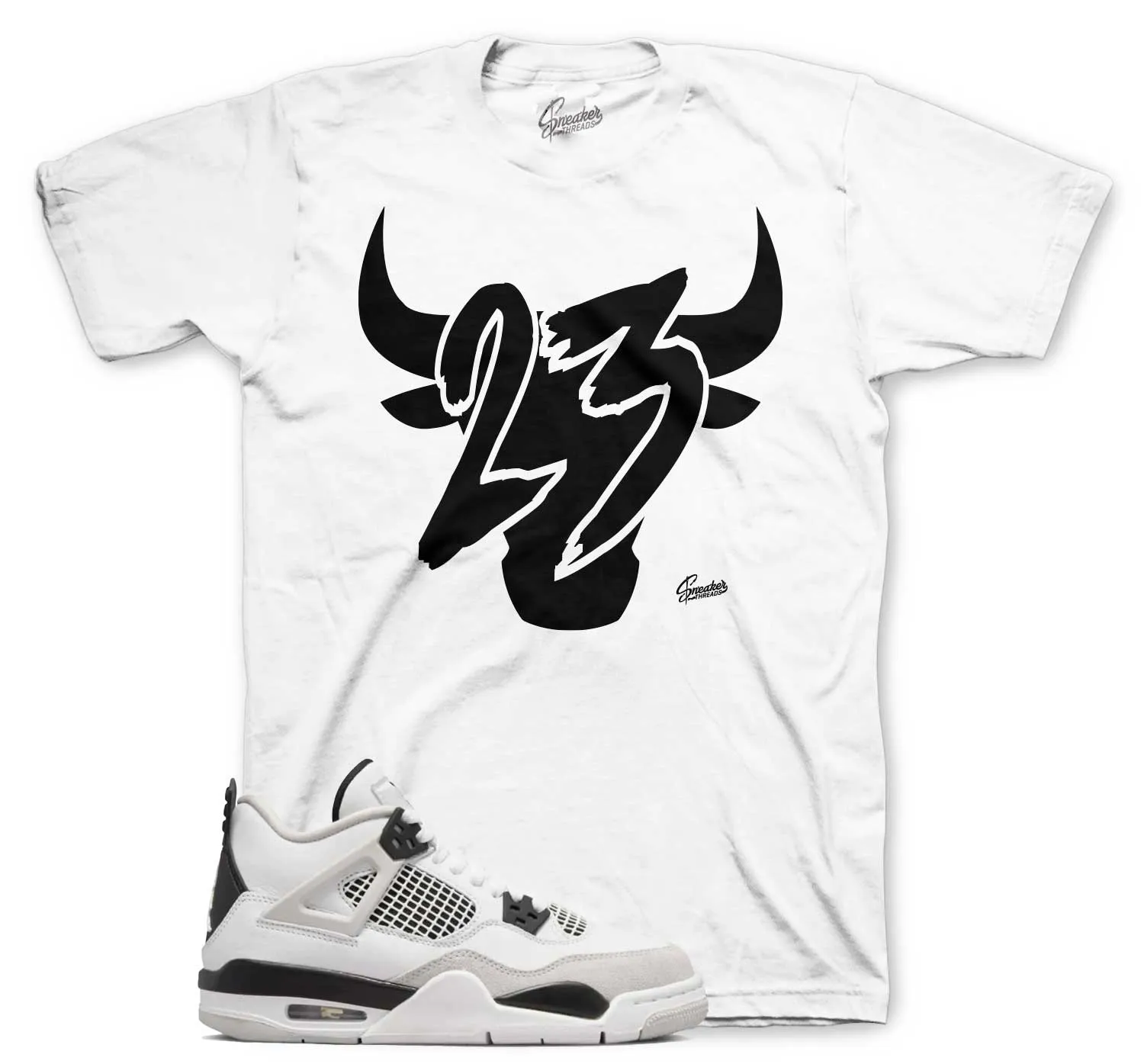 Retro 4 Military Black Shirt - Toro - White