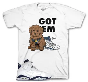 Retro 6 Midnight Navy Shirt - Got Em - White