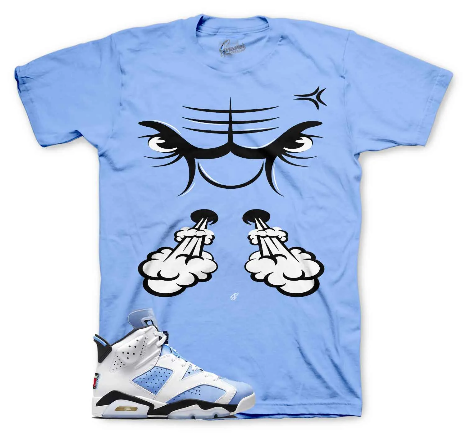 Retro 6 University Blue Raging Face Shirt