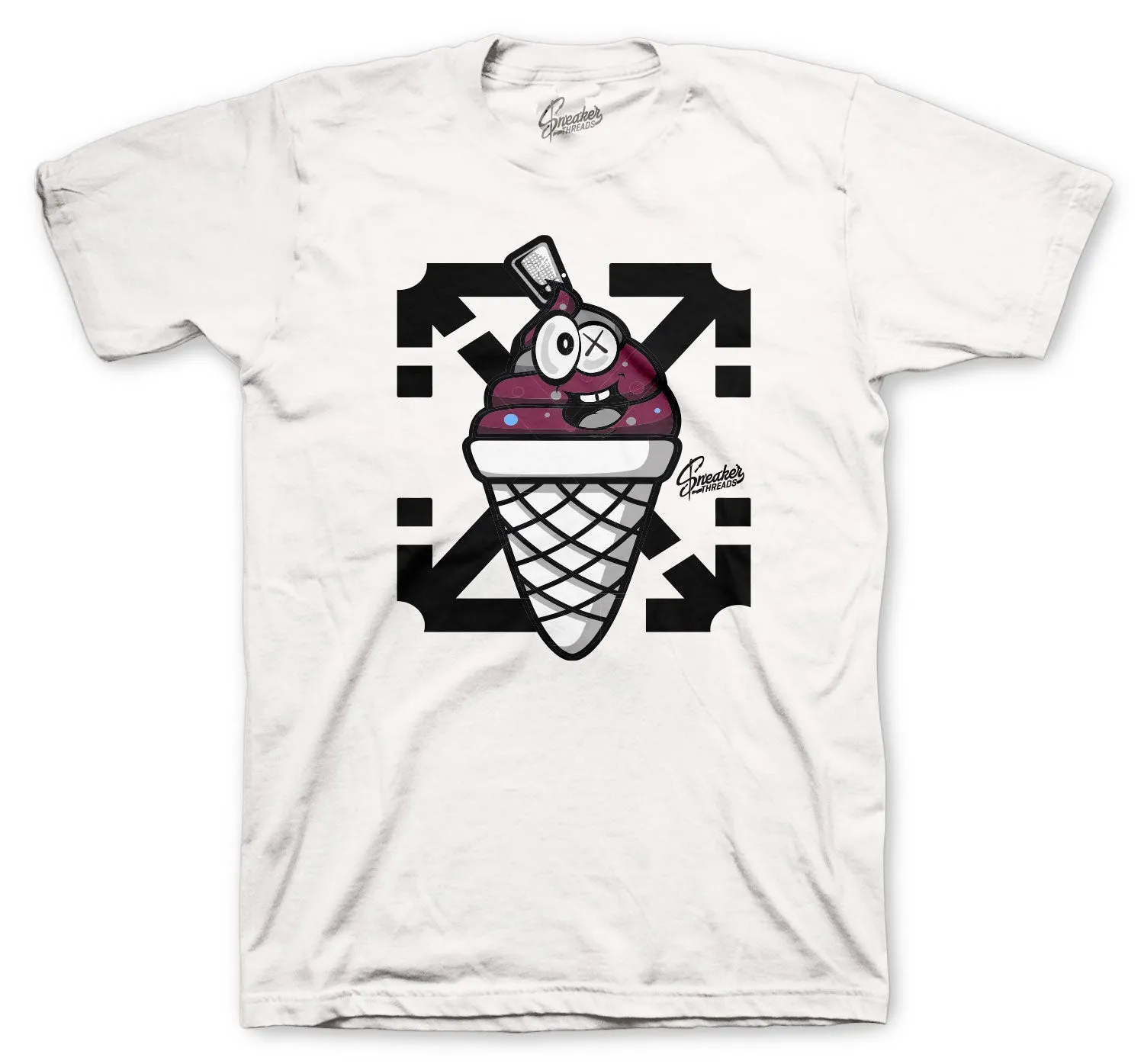 Retro 8 Burgundy Shirt - Lucky Charm - White