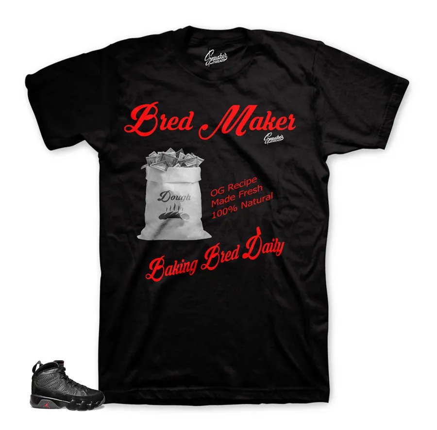 Retro 9 Bred Shirt - Bred Maker - Black