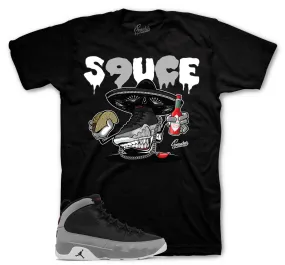 Retro 9 Particle Grey Shirt - S9uce Kicks - Black