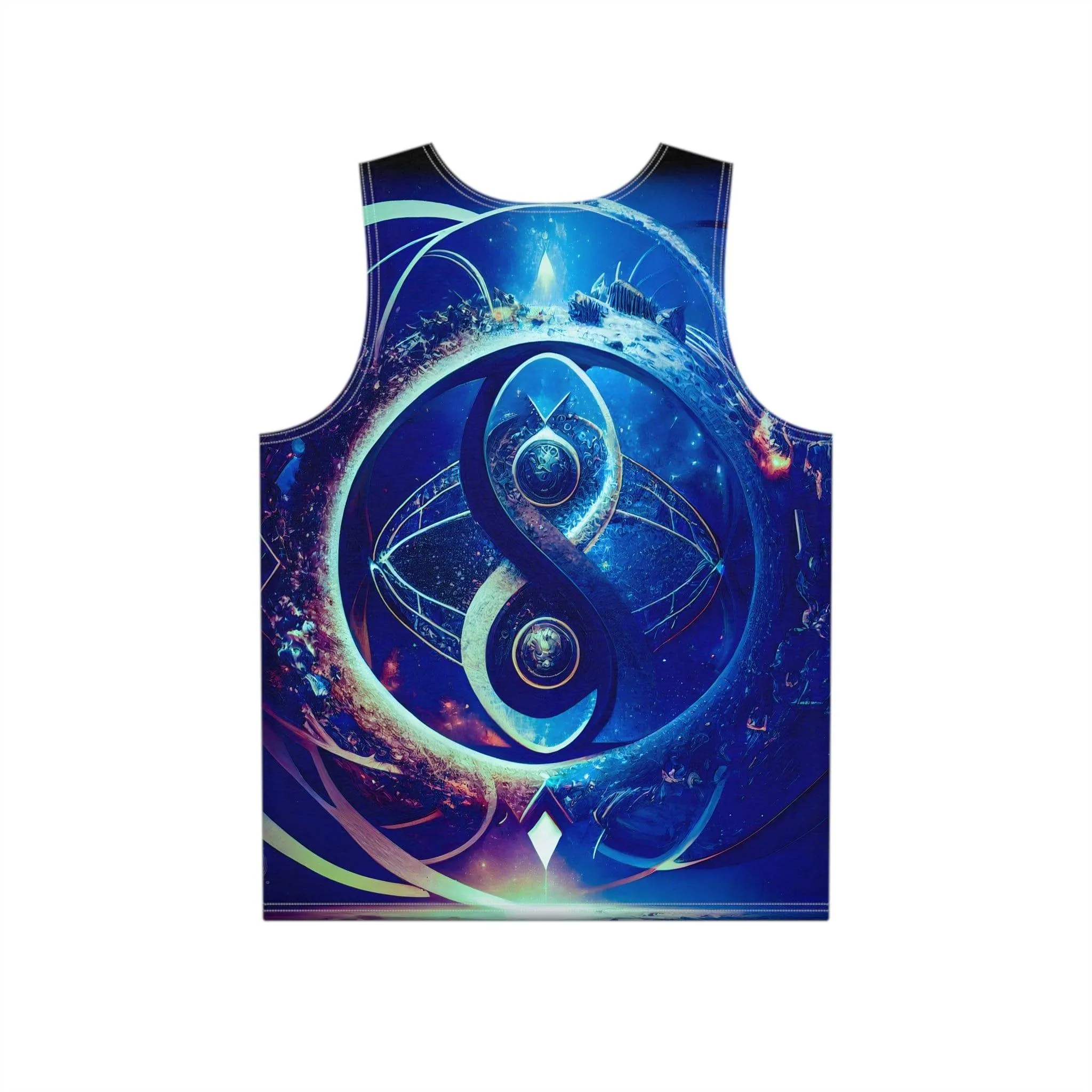 Sacred Geometry Infinity Blue Tank Top Shirt Custom Sublimation Print All-Over Design Tank Top - Stylish Comfort for Gym and Streetwear