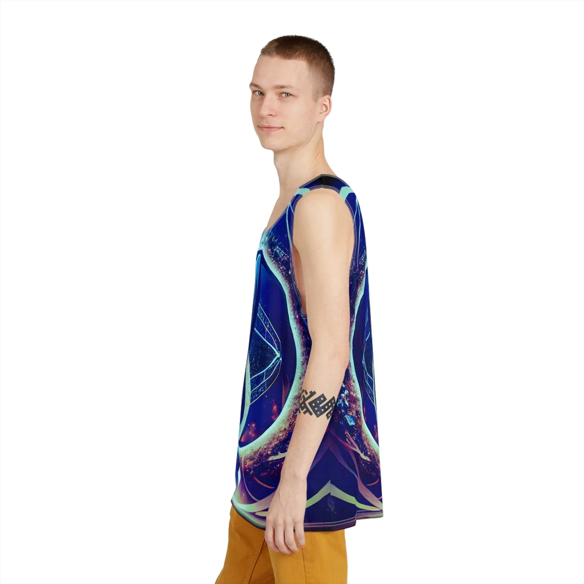 Sacred Geometry Infinity Blue Tank Top Shirt Custom Sublimation Print All-Over Design Tank Top - Stylish Comfort for Gym and Streetwear