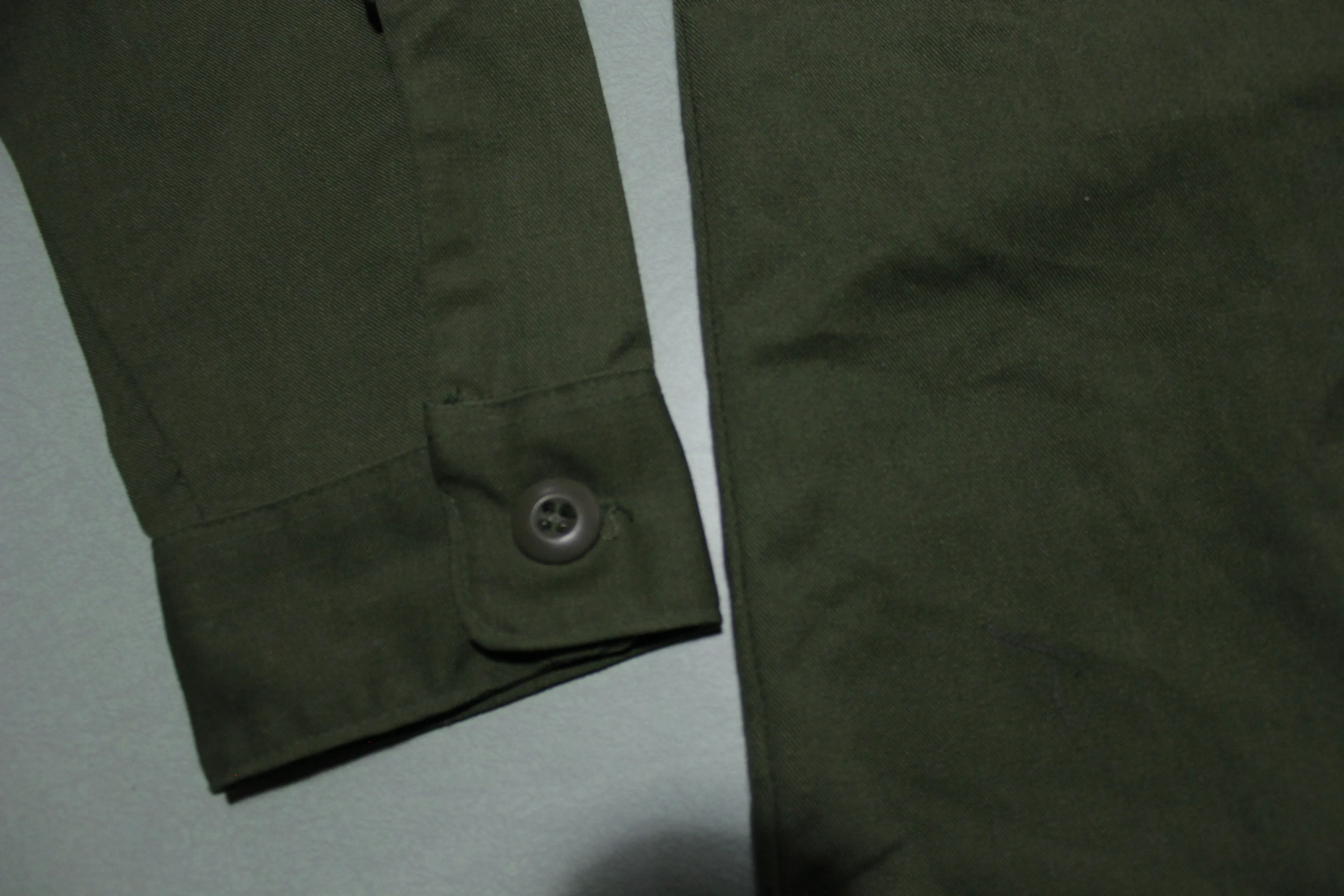 Shirt Utility Dura Press OG-507 DLA100 1987 Vintage 80s Military Army Issue Drab Olive Shirt