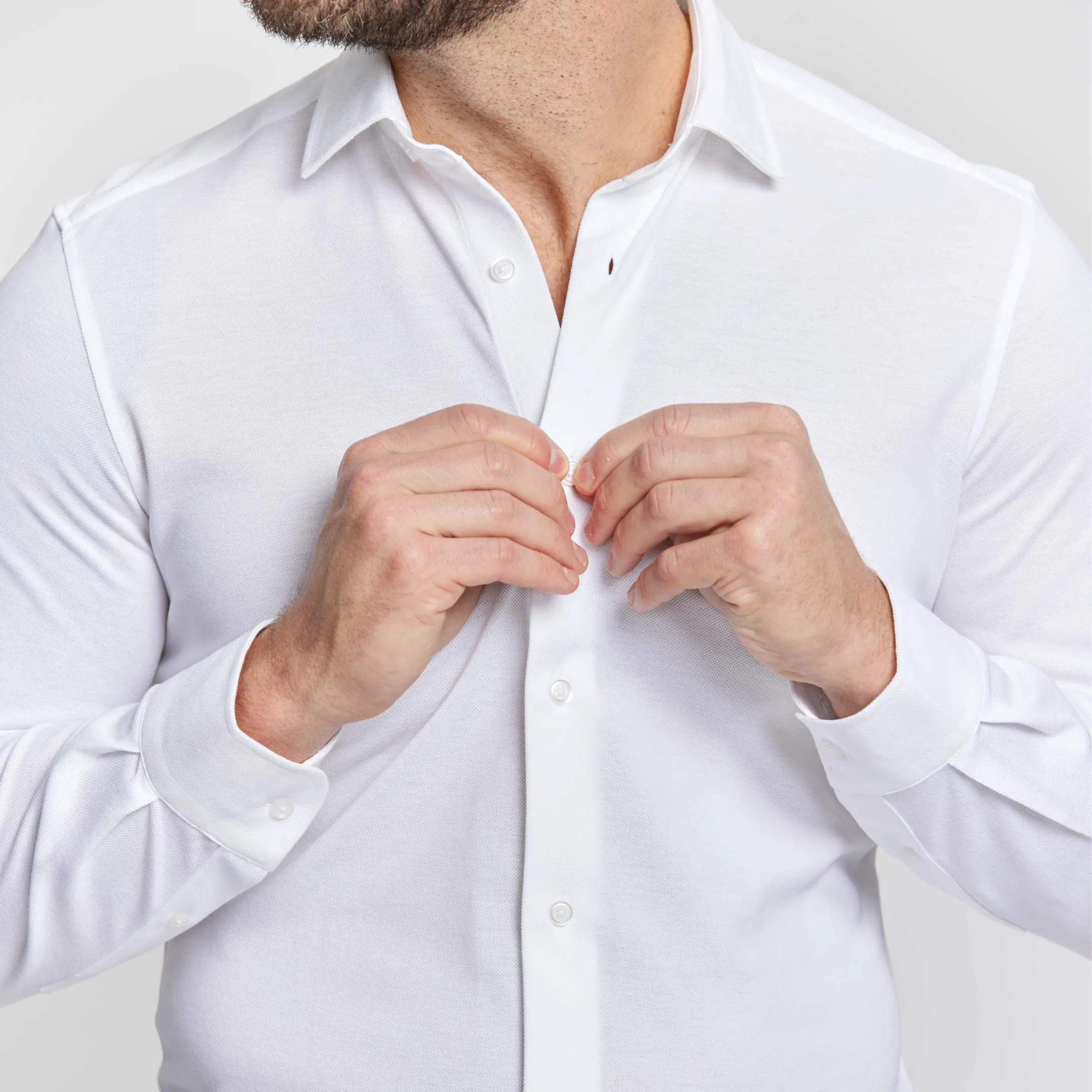 Solid White Performance Stretch Shirt