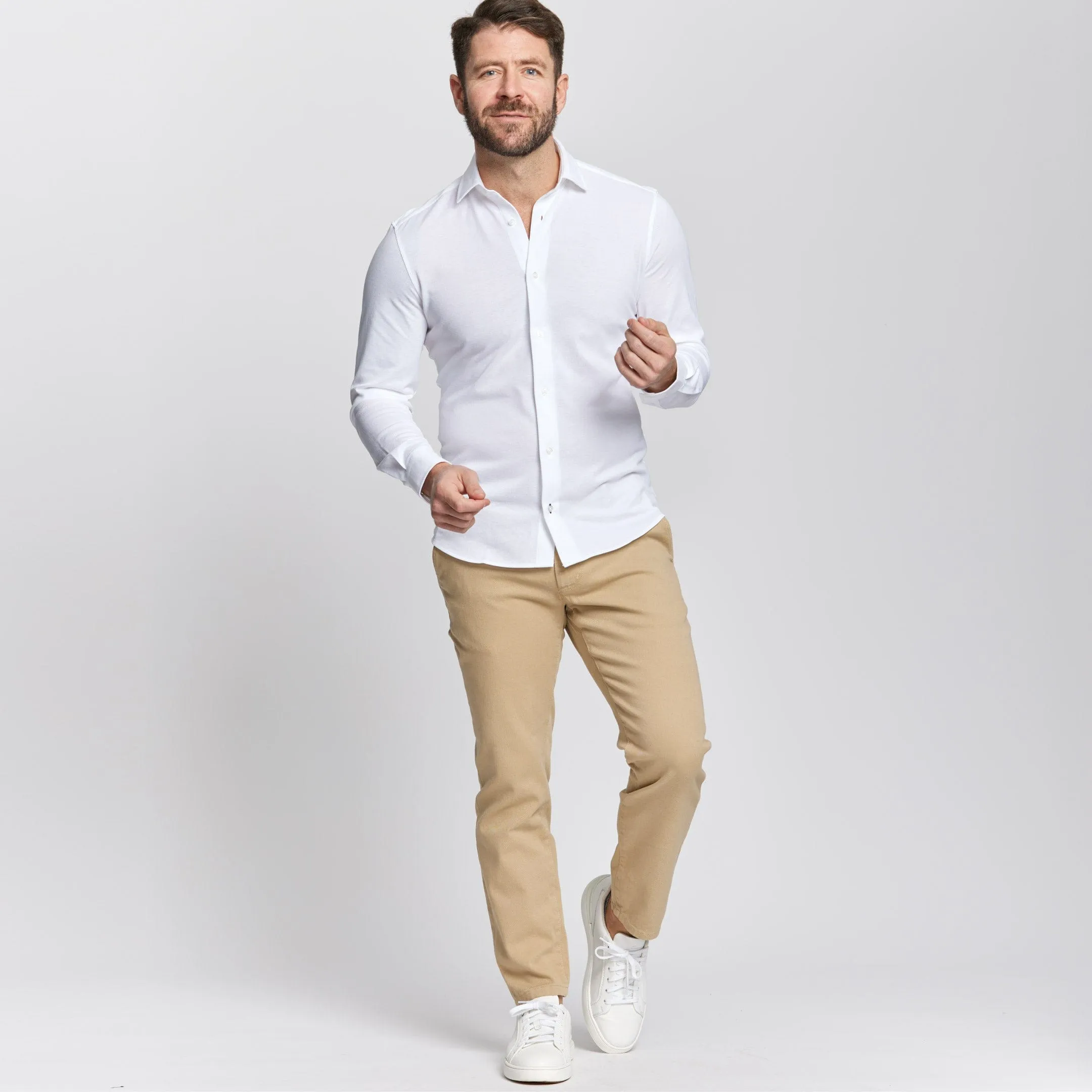 Solid White Performance Stretch Shirt