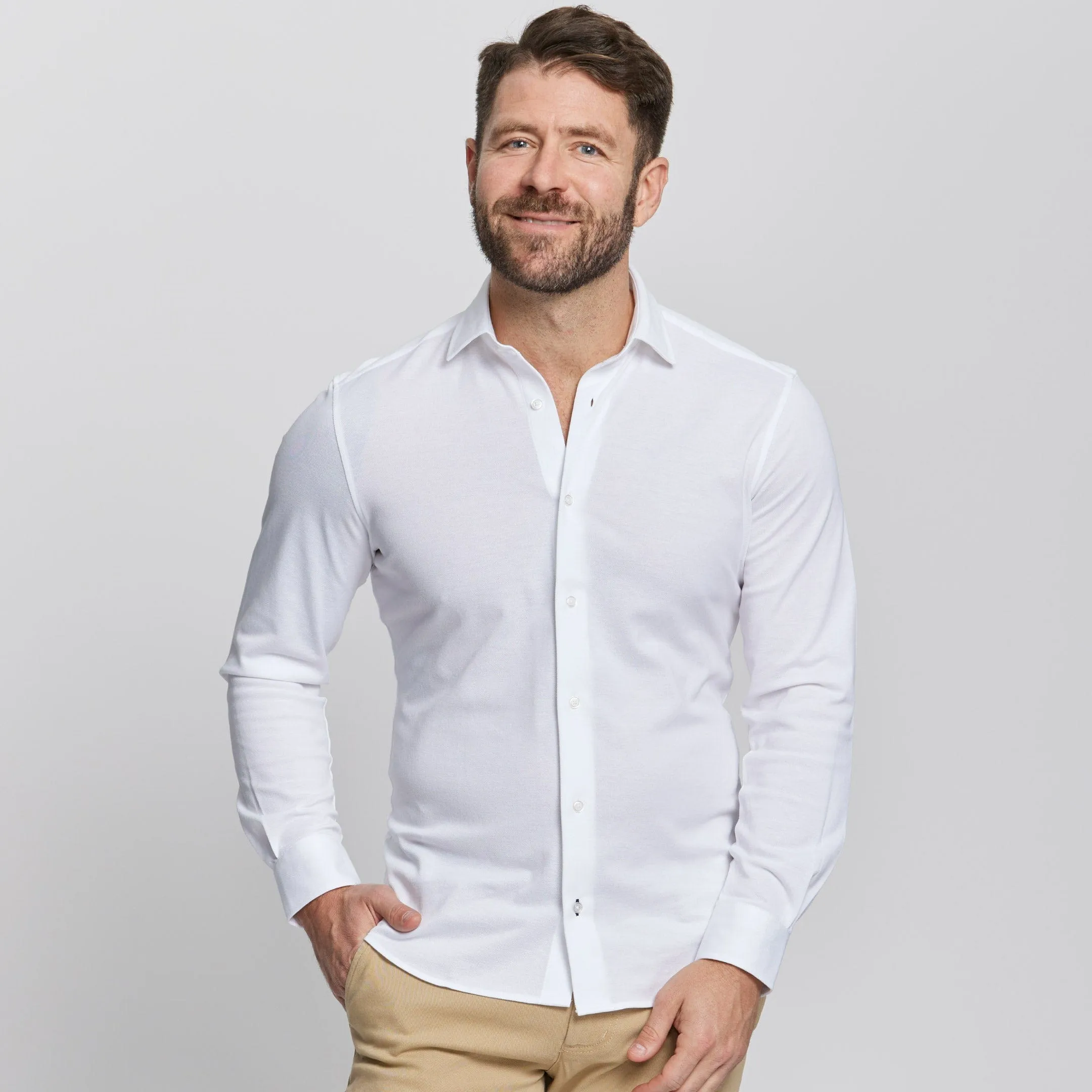 Solid White Performance Stretch Shirt