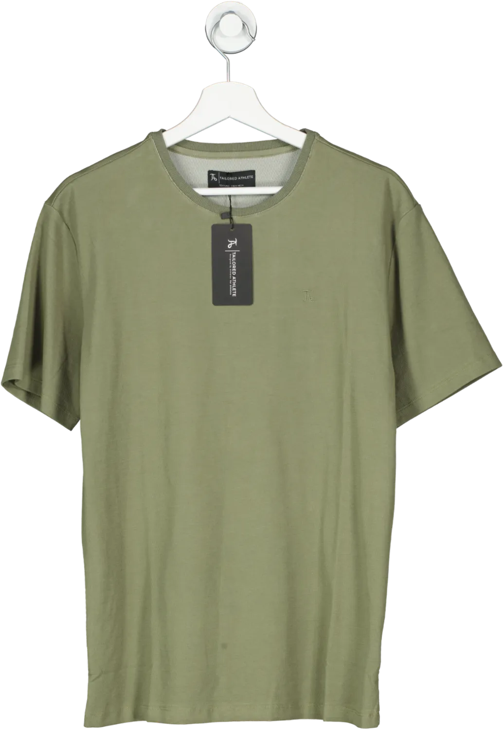 Tailored Athlete Green Textured Crew Neck T Shirt UK L