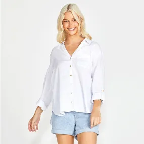 Taylor Long Sleeve Shirt - White