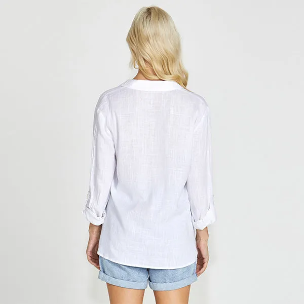 Taylor Long Sleeve Shirt - White