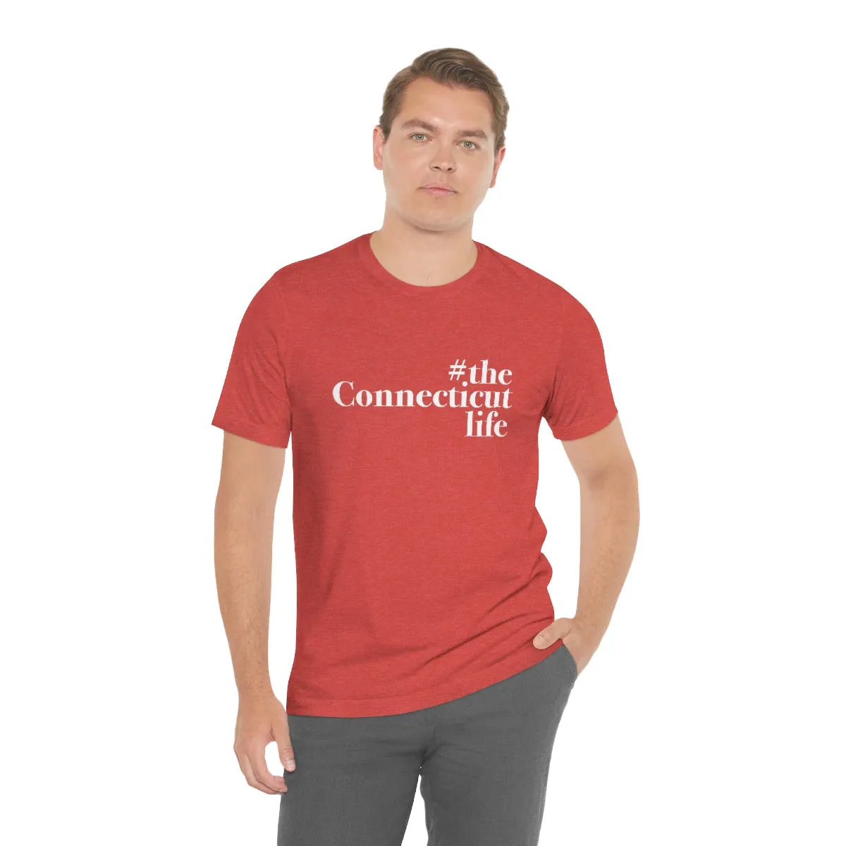 #theconnecticutlife Unisex Jersey Short Sleeve Tee - White Font