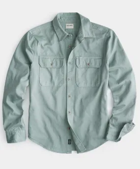 Two Pocket Utility Long Sleeve Shirt In Soft Sage