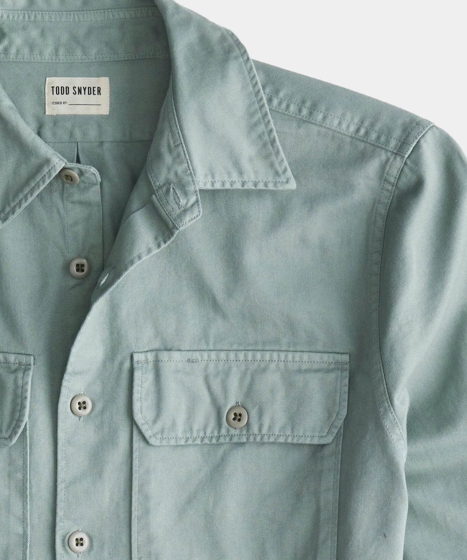 Two Pocket Utility Long Sleeve Shirt In Soft Sage