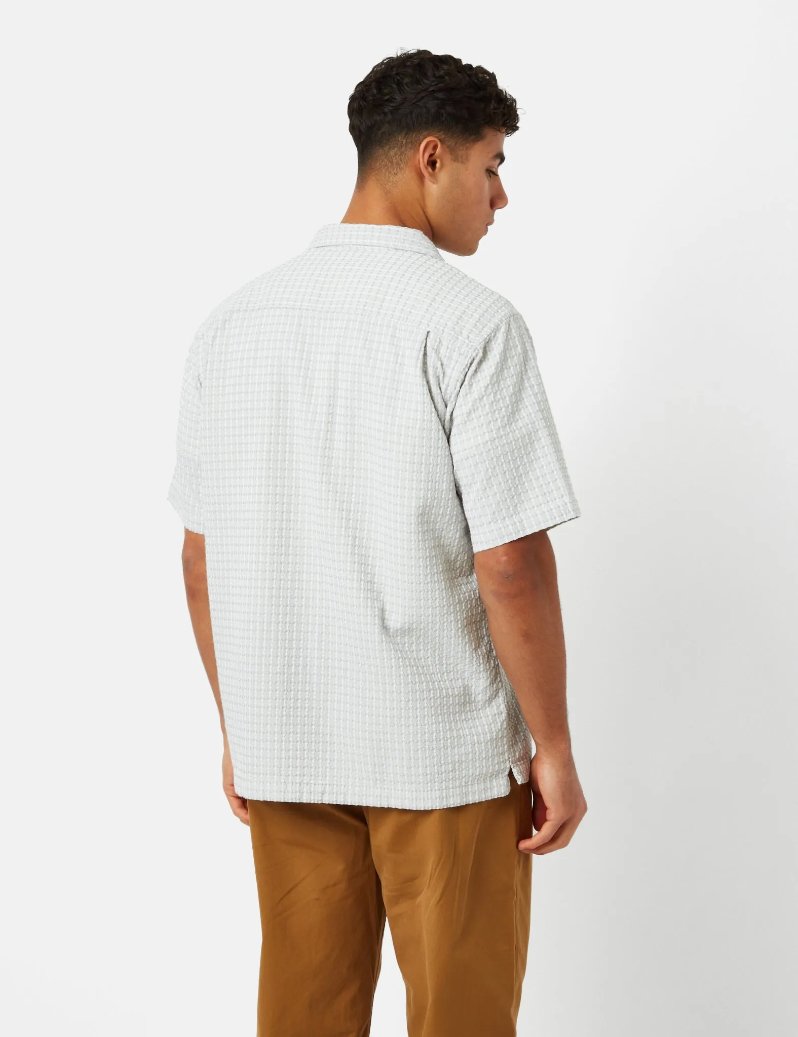 Universal Works Camp Shirt (Delos Cotton) - Light Olive Green