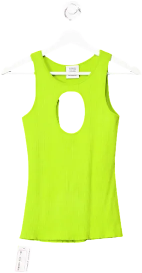 Vetements Lime Green Ribbed Cut-out Top UK S