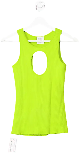 Vetements Lime Green Ribbed Cut-out Top UK S