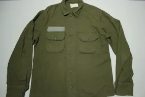 Wool OG Cold Weather Field Button Up Army Military Shirt Dated 1978 70's