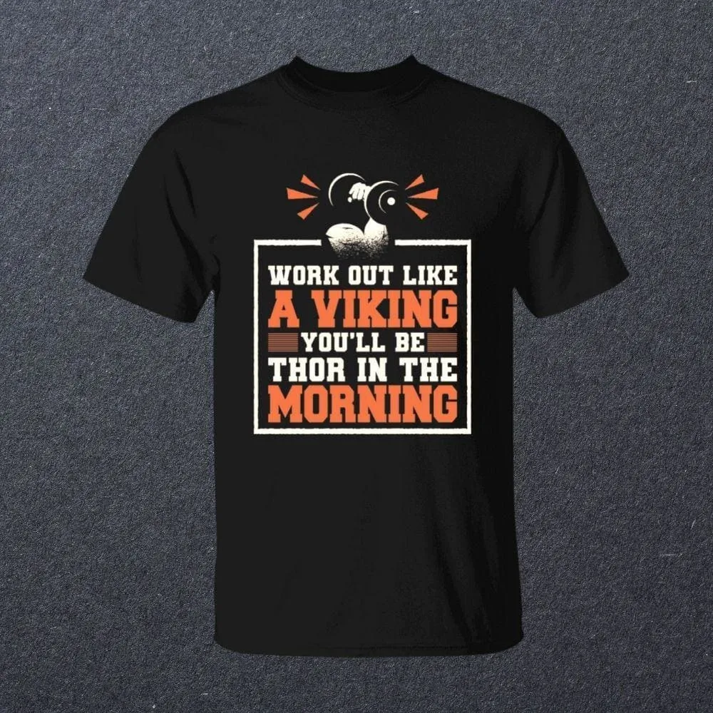 Work Out Like A Viking Black T-Shirt