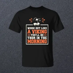 Work Out Like A Viking Black T-Shirt