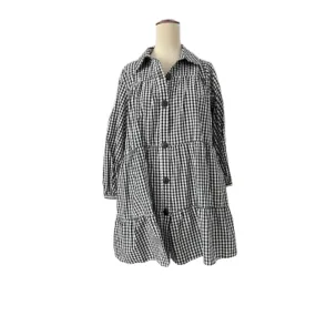 ZARA Black & White Checked Long Top | Pre Loved |