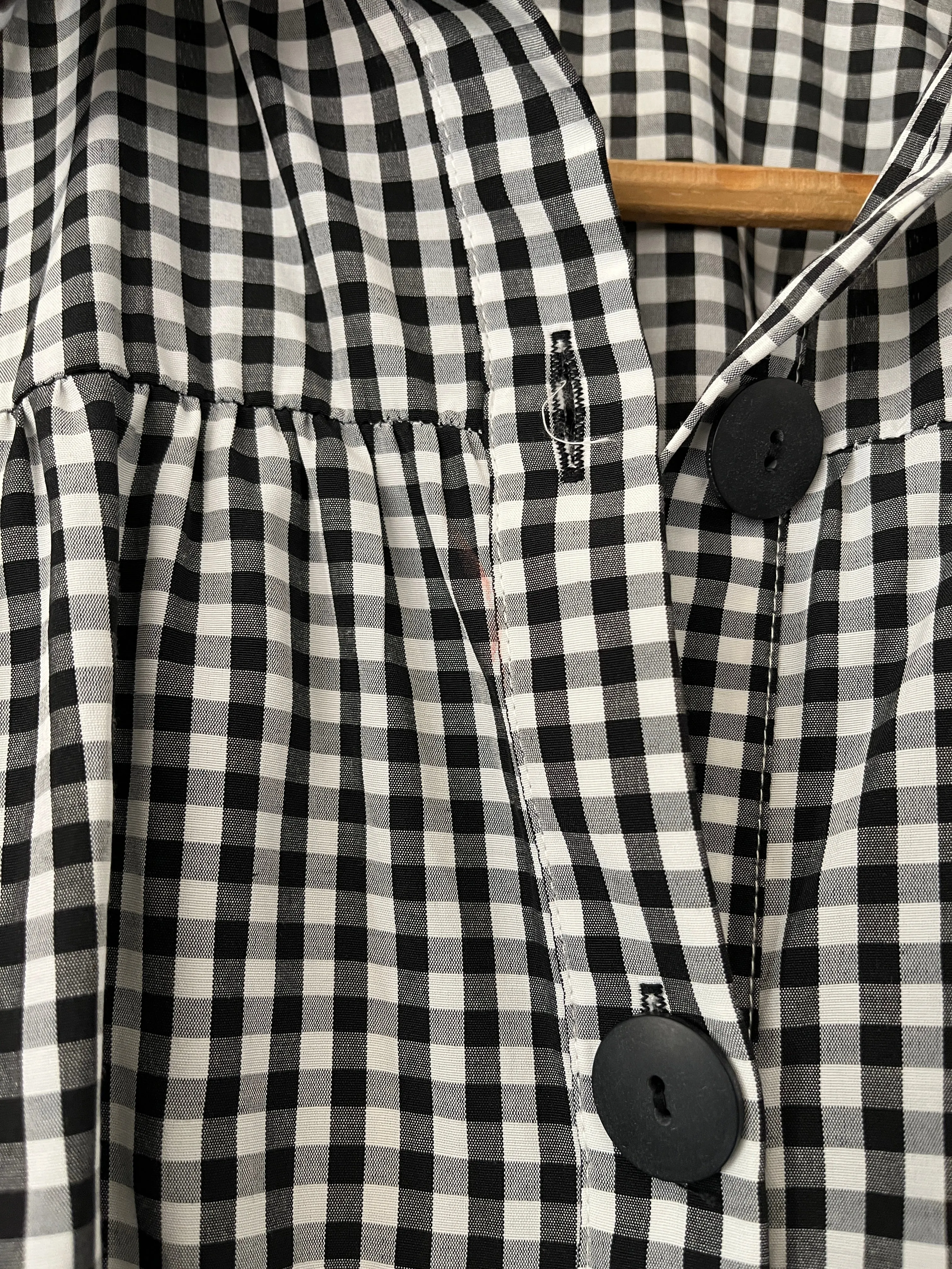 ZARA Black & White Checked Long Top | Pre Loved |